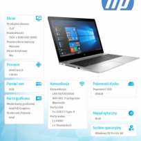 Laptop  HP EliteBook 850 G5 15.6 i5-8250U 8GB 256GB SSD W10P 