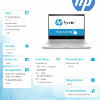 Laptop  HP Spectre x360 13-ae001nw 13.3 FHD i5-8250U 8GB 256GB SSD W10P 2Y