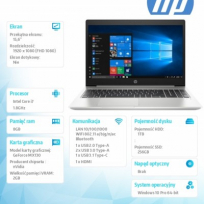 Laptop HP ProBook 450 G6 15,6 FHD i7-8565U 256GB SSD + 1TB 8GB MX130 W10P 3Y