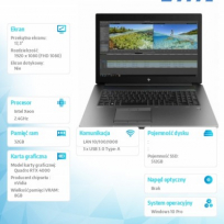 Laptop  HP ZBook 17 G6 17,3 FHD E-2286M 512GB 32GB W10P 3Y