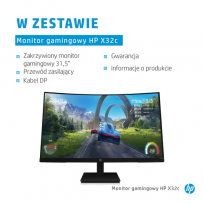 Monitor HP X32c 31.5 VA FHD 1ms HDMI DP 2Y