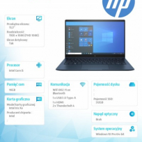 Laptop HP Elite Dragonfly G2 13 FHD i5-1135G7 16GB 512GB BK FPR W10P 1Y