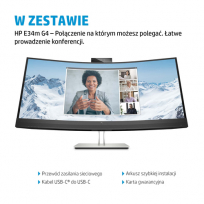 Monitor HP E34m G4 34 WQHD Curved Webcam HDMI USB-C DP