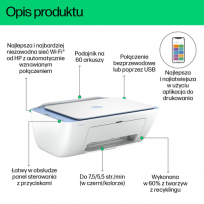 Urządzenie wielofunkcyjne HP DeskJet 2822e All-in-One A4 Color WiFi USB Print Copy Scan