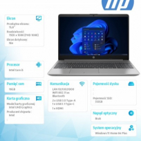 Laptop HP 250 G9 15.6 FHD i5-1235U 16GB 512GB W11H 