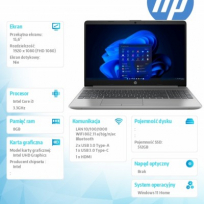 Laptop HP 250 G9 15.6 FHD i3-1215U 8GB 512GB W11H