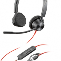 Słuchawki HP Poly Blackwire 3325 Stereo USB-C Headset +3.5mm Plug +USB-C/A Adapter