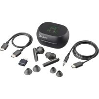 Słuchawki HP Poly Voyager Free 60+ UC Carbon Black Earbuds +BT700 USB-C Adapter +Touchscreen Charge Case