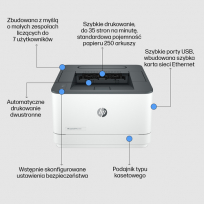 Drukarka HP LaserJet Pro 3002dw Mono B/W Duplex laser A4 1200x1200dpi 33ppm capacity: 250 sheets USB LAN WIFI Bluetooth LE