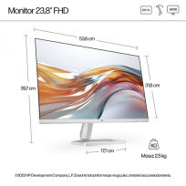 Monitor HP S5 524sw 23.8 IPS FHD  5ms D-Sub HDMI bialy