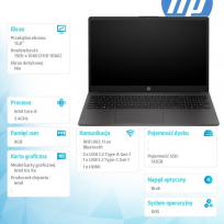 Laptop HP 250 G10 15.6 FHD i5-1334U DOS 512GB 8GB DOS