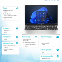 Laptop HP 255 G10 15.6 FHD Ryzen 7-7730U 16GB 512GB AMD W11Pro