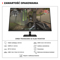 Monitor HP OMEN Transcend 31.5 QD-OLED UHD 240Hz 250cd/m2 0.03ms 2xHDMI DP