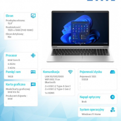 Laptop HP Probook 450 G10 15.6 FHD i5-1334U 16GB 512GB FPR BK W11H