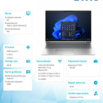 Laptop HP ProBook 4 G1a 16 WUXGA Ryzen 7-250 16GB 512GB W11P 3Y
