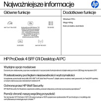 Komputer HP ProDesk 4 SFF G1i Ultra 5-235 16GB 256GB SSD W11P