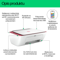 Urządzenie wielofunkcyjne HP DeskJet 2823e All-in-One up to 7.5/5.5ppm Printer