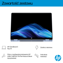 Laptop HP OmniBook 5 Flip 14-fp0004nw Core 5 120U 142K Touch IPS 16GB LP512GB 1080p 68Wh Win11 Blue Sky 2Y