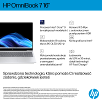 Laptop HP OmniBook 7 16-az0222nw Core 5 210H 162K AG 16GB 512GB 5 Mpx IR 70Wh Win11 Glacial Silver 2Y