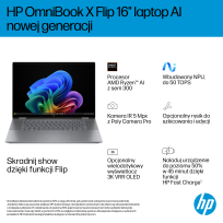 Laptop HP OmniBook X Flip 16-ar0016nw 16 2K Touch OLED IPS Ryzen AI 5 340 16GB 1TB Radeon 840M 68Wh Win11 Meteor Silver 2Y