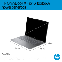 Laptop HP OmniBook X Flip 16-ar0016nw 16 2K Touch OLED IPS Ryzen AI 5 340 16GB 1TB Radeon 840M 68Wh Win11 Meteor Silver 2Y