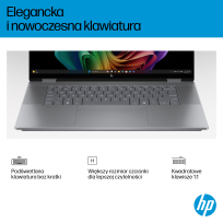 Laptop HP OmniBook X Flip 16-ar0016nw 16 2K Touch OLED IPS Ryzen AI 5 340 16GB 1TB Radeon 840M 68Wh Win11 Meteor Silver 2Y