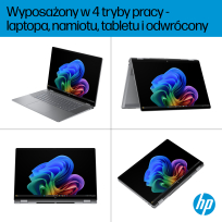 Laptop HP OmniBook X Flip 16-ar0016nw 16 2K Touch OLED IPS Ryzen AI 5 340 16GB 1TB Radeon 840M 68Wh Win11 Meteor Silver 2Y