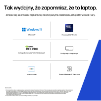 Laptop HP ZBook Fury 16 WUXGA Ultra 7-255HX 64GB 1TB SSD RTX Pro 2000 BK FPR W11P 3YW