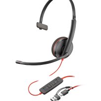Słuchawki HP Poly Blackwire 3210 Monaural USB-C Headset +USB-C/A Adapter [OUTLET]